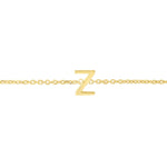 14K Yellow Gold Mini Initial Z Bracelet, view 3