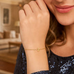 14K Yellow Gold Mini Initial Z Bracelet, view 5