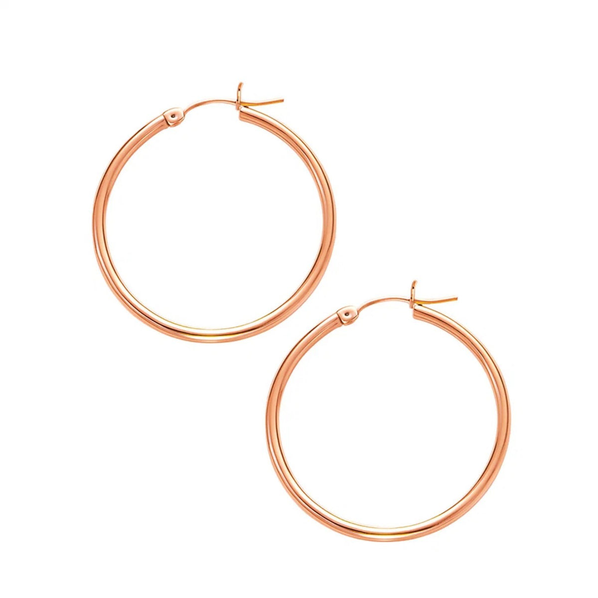 Classic Hoop Earrings in 14K Rose Gold (2x30.00 mm)