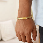 14K Yellow Gold Lite Cuban ID Bracelet (6.60 mm), view 3