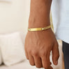 14K Yellow Gold Lite Cuban ID Bracelet (6.60 mm), view 3