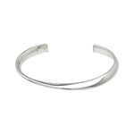 Sterling Silver Rhodium Plated Sculpted Cuff Bangle, view 2