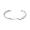 Sterling Silver Rhodium Plated Sculpted Cuff Bangle, view 2
