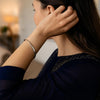 Sterling Silver Rhodium Plated Sculpted Cuff Bangle, view 3