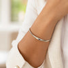 Sterling Silver Rhodium Plated Sculpted Cuff Bangle, view 4