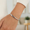 Sterling Silver Rhodium Plated Sculpted Cuff Bangle, view 5