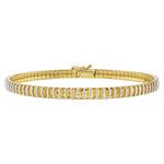 14K Two Tone Gold Mini Diamante Bracelet (4.00 mm), view 2