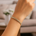 14K Two Tone Gold Mini Diamante Bracelet (4.00 mm), view 4