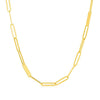14K Yellow Gold Alternating Paperclip Chain Link and Gold Bar Necklace, view 2
