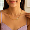 14K Yellow Gold Alternating Paperclip Chain Link and Gold Bar Necklace, view 4