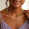 14K Yellow Gold Alternating Paperclip Chain Link and Gold Bar Necklace, view 5
