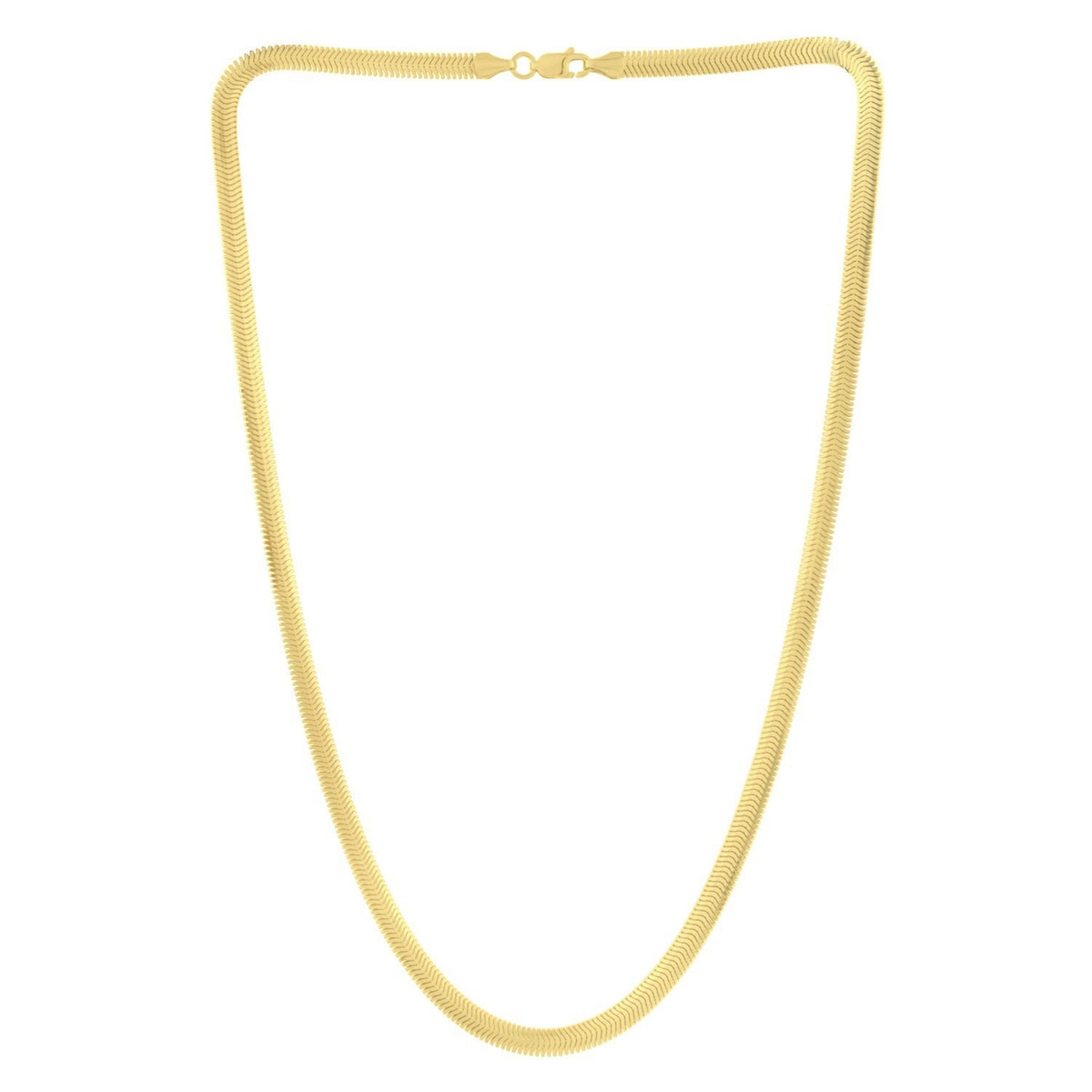 Sterling Silver Yellow Gold Plated Oval Snake Chain (4.20 mm), view 2