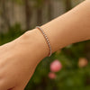 14K Rose Gold Diamond Cut Stretchable Moon Cut Bead Bracelet (3.00 mm), view 4