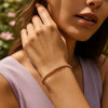 14K Rose Gold Diamond Cut Stretchable Moon Cut Bead Bracelet (3.00 mm), view 5