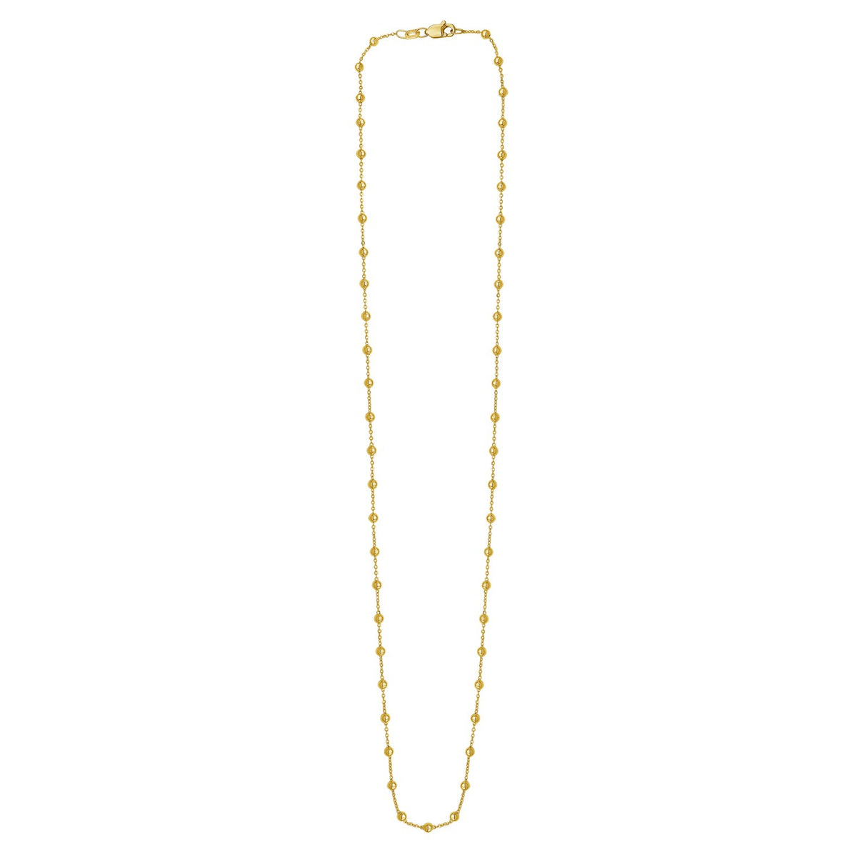 Layering Saturn Bead Necklace in 14K Yellow Gold, view 2