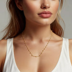 Layering Saturn Bead Necklace in 14K Yellow Gold, view 3