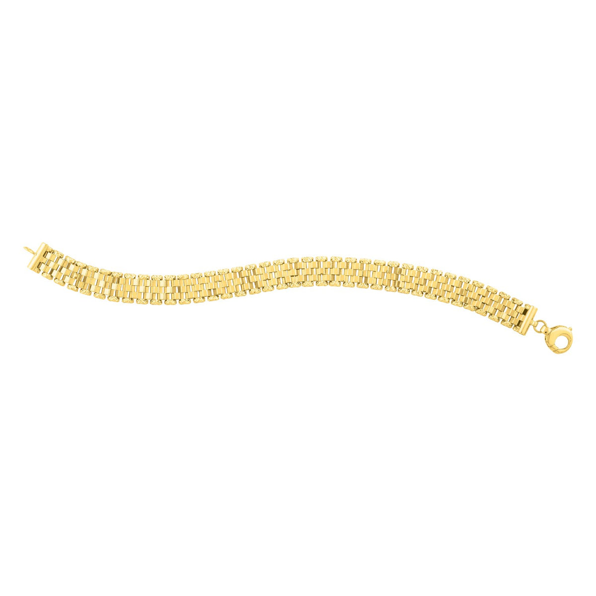 Panther Link Medium Bracelet in 14K Yellow Gold (9.60 mm), view 2