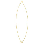 14K Yellow Gold Hexagon Mother Of Pearl Pendant Necklace