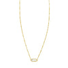 14K Yellow Gold Hexagon Mother Of Pearl Pendant Necklace, view 2