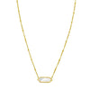 14K Yellow Gold Hexagon Mother Of Pearl Pendant Necklace, view 3