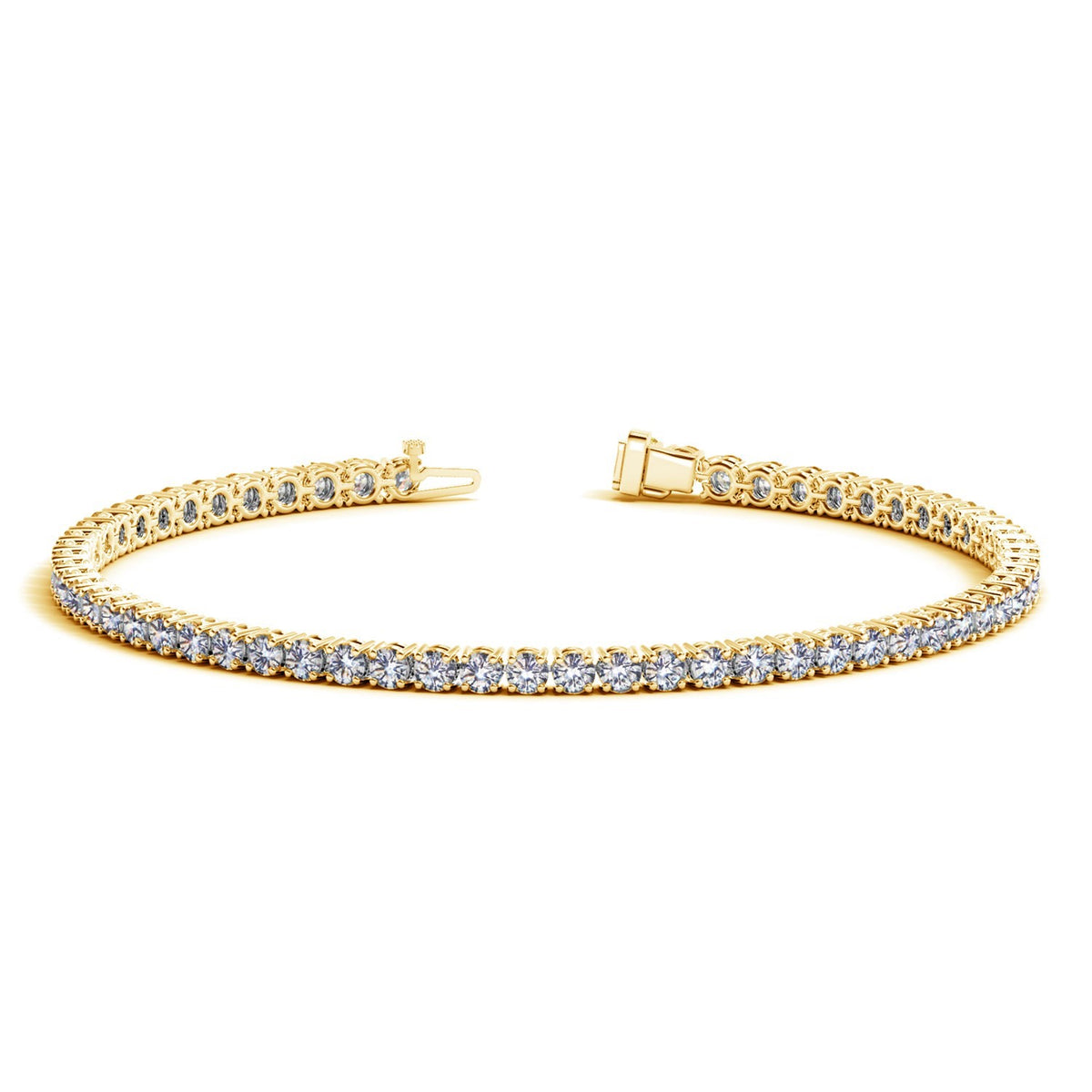 Lab Grown Round Diamond Tennis Bracelet in 14K Yellow Gold (4 cctw F/G VS2/SI1)