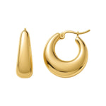 Medium Tapered Hoop Earrings in 14K Yellow Gold, view 2