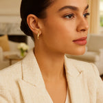 Medium Tapered Hoop Earrings in 14K Yellow Gold, view 3