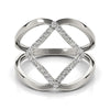 14k White Gold Interlaced Design Diamond Ring (1/5 cttw)