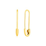 14K Yellow Gold Safety Pin Earrings