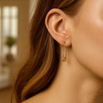 14K Yellow Gold Safety Pin Earrings, view 2