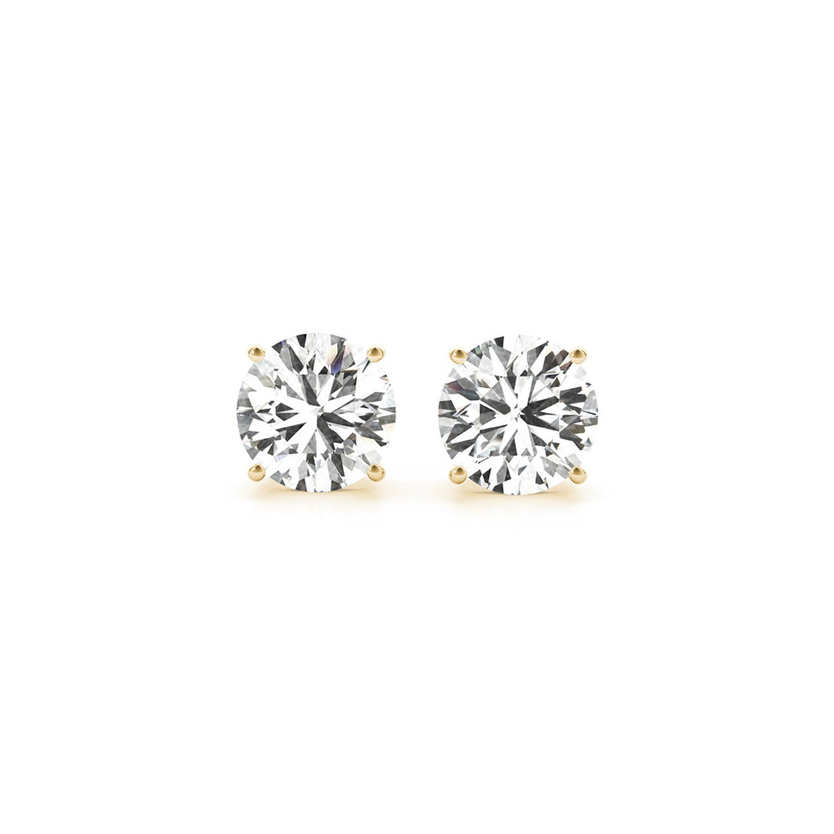 3 cttw Certified IGI Lab Grown Round Diamond Earrings 14K Yellow Gold (G/VS2)