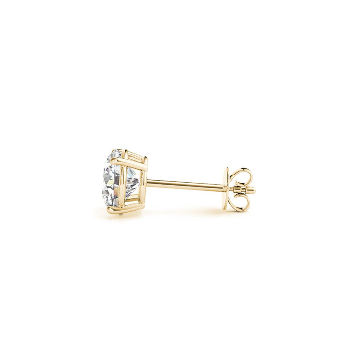 3 cttw Certified IGI Lab Grown Round Diamond Earrings 14K Yellow Gold (G/VS2), view 2