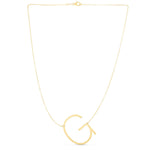 14K Yellow Gold Yours Truly Large Initial G Necklace, view 2