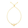 Adjustable Puffed Heart Draw String Bracelet in 14K Yellow Gold
