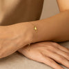 Adjustable Puffed Heart Draw String Bracelet in 14K Yellow Gold, view 2