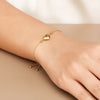 Adjustable Puffed Heart Draw String Bracelet in 14K Yellow Gold, view 3