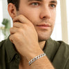 Rhodium Plated Sterling Silver Curb Style Bracelet (7.90 mm), view 5