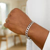 Rhodium Plated Sterling Silver Curb Style Bracelet (7.90 mm), view 7