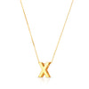 14K Yellow Gold Yours Truly Block Letter Initial X Necklace