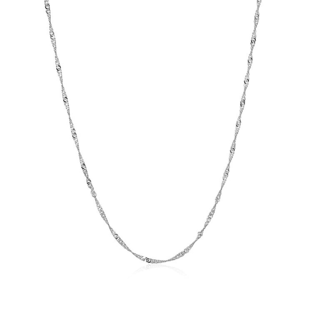 10k White Gold Singapore Chain(1.50 mm), view 2