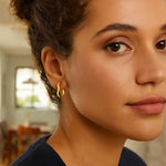 14K Yellow Gold Twist Hoop Earrings, view 2
