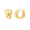 Crossover Hoop Earrings in 14K Yellow Gold, view 2