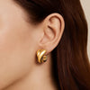Crossover Hoop Earrings in 14K Yellow Gold, view 3
