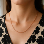14k Rose Gold Round Cable Link Chain (1.25 mm), view 10
