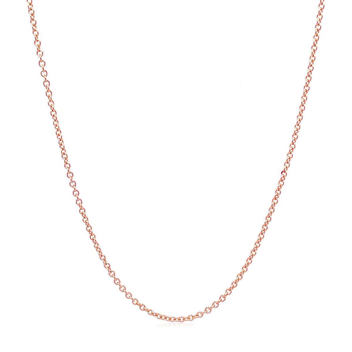 14k Rose Gold Round Cable Link Chain (1.25 mm), view 2