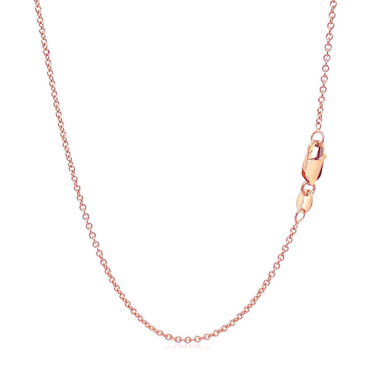 14k Rose Gold Round Cable Link Chain (1.25 mm), view 3