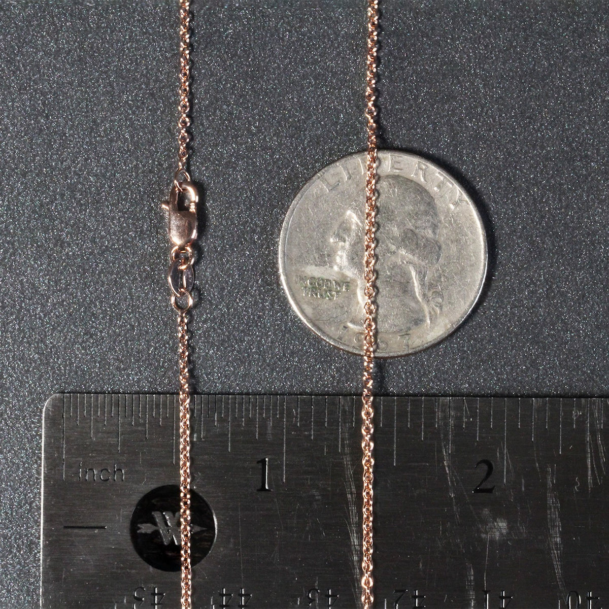 14k Rose Gold Round Cable Link Chain (1.25 mm), view 7