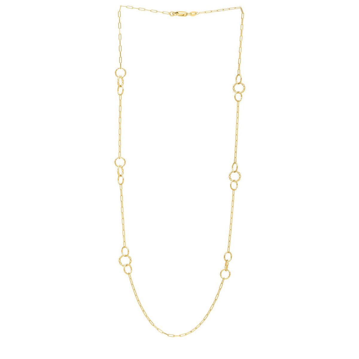 Twistted Link Necklace in 14K Yellow Gold, view 3