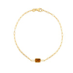 14K Yellow Gold Citrine Paperclip Bracelet (1.50 mm), view 2