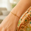14K Yellow Gold Citrine Paperclip Bracelet (1.50 mm), view 4